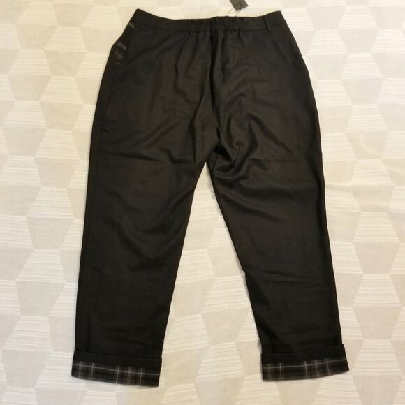 NWT Disturbia Clover Check Contrast Trouser Black Plaid Women's 14 - Picture 5 of 9